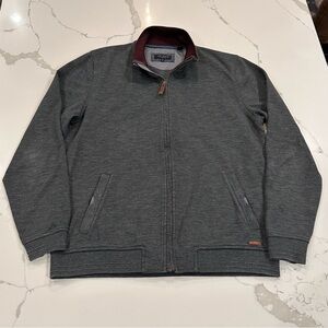 Ted Baker Charcoal Gray Mock Neck Knit Jacket Men’s 5 XL Full Zip Pockets Logo